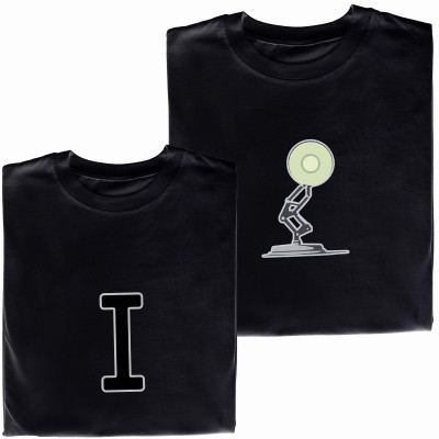 Koszulki dla Par – Lampa i Litera (Inspiracja Stylem Pixar) – Kreatywny Pomysł na Prezent