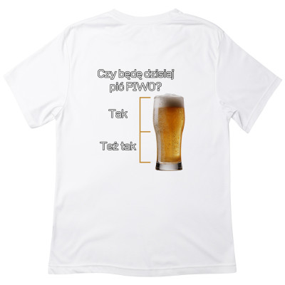 Koszulka z Nadrukiem „Czy Będę Dziś Pić Piwo?” – Śmieszny Prezent dla Fana Piwa