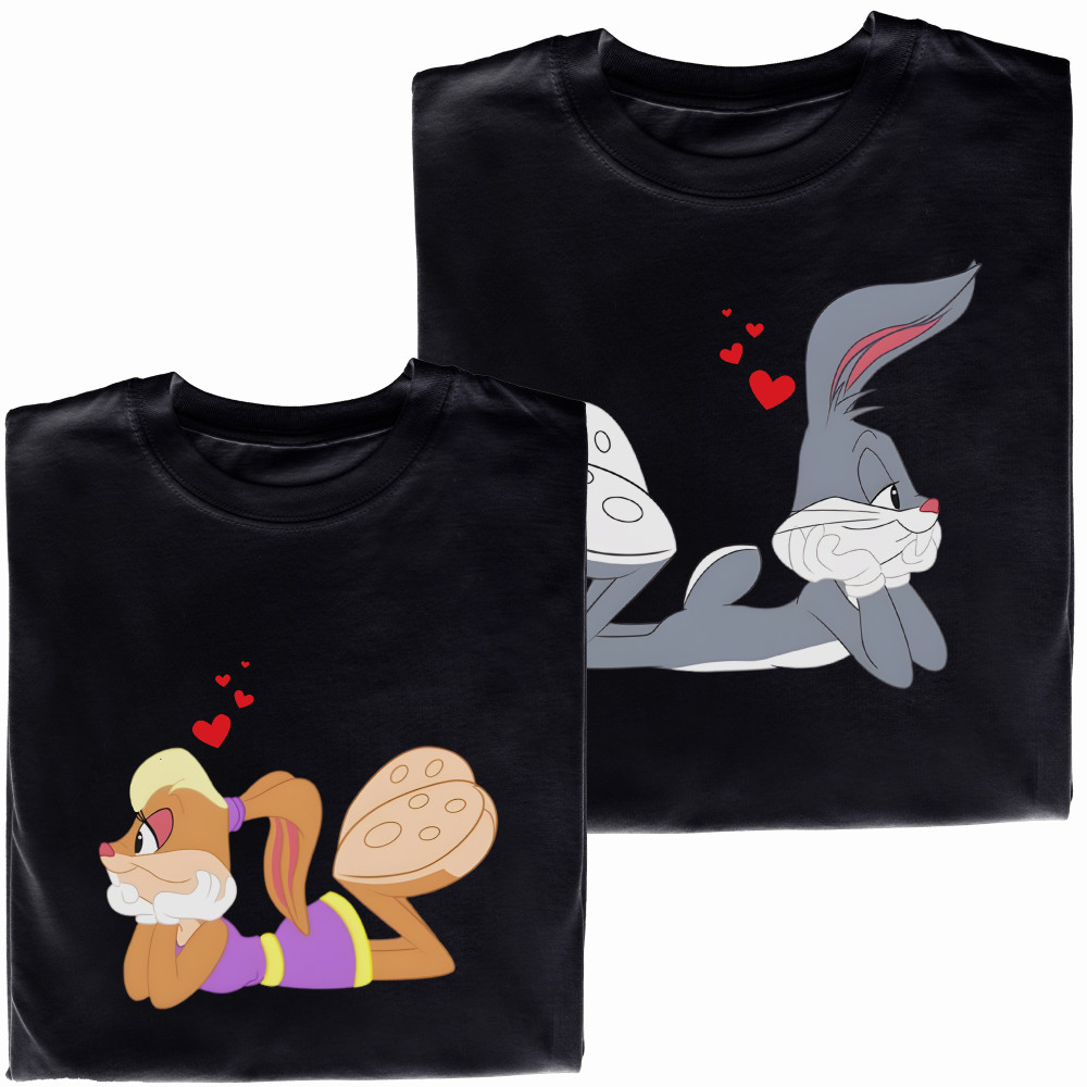 Koszulki dla Par – Królik Bugs i Lola – Śmieszny Prezent na Rocznicę i Urodziny