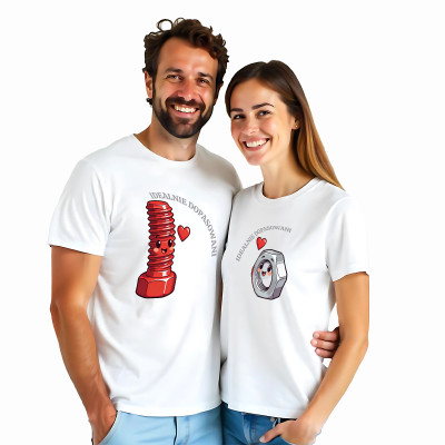 Koszulki dla Par „Idealnie Dopasowani” – Prezent na Walentynki, Rocznicę i Urodziny