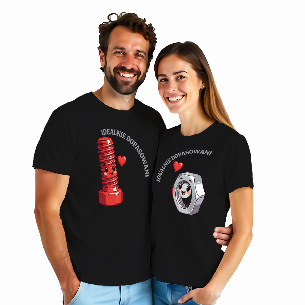 Koszulki dla Par „Idealnie Dopasowani” – Prezent na Walentynki, Rocznicę i Urodziny