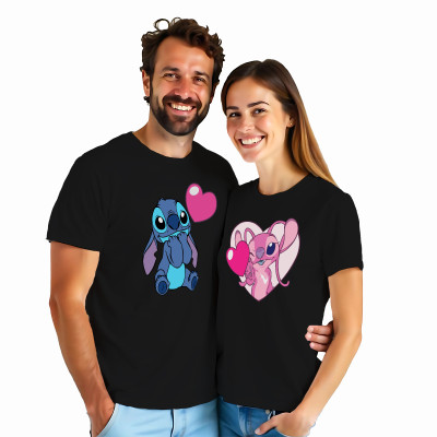 Koszulki dla Par – „Stitch i Angel” – Idealny Prezent dla Zakochanych