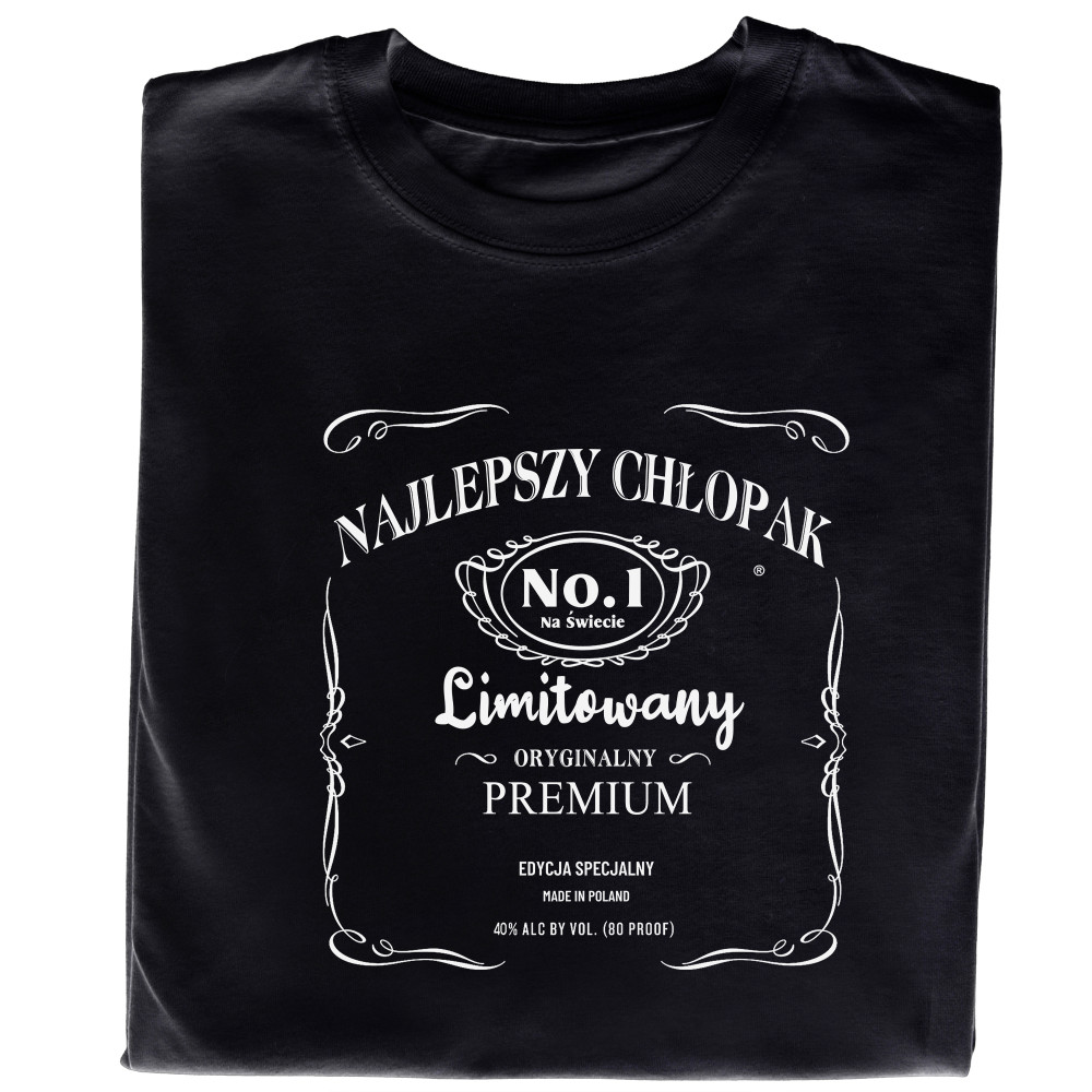 Koszulka z Nadrukiem „Najlepszy Chłopak – Whiskey” – Idealny Prezent dla Chłopaka