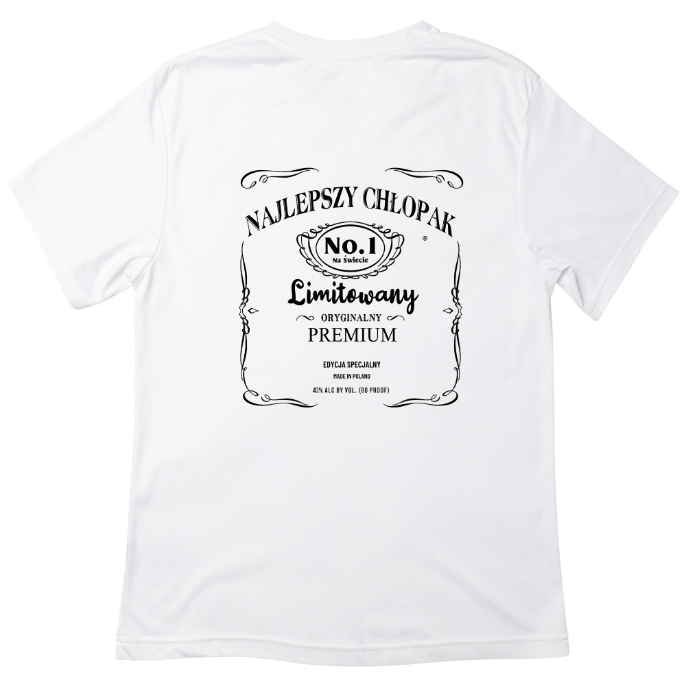 Koszulka z Nadrukiem „Najlepszy Chłopak – Whiskey” – Idealny Prezent dla Chłopaka