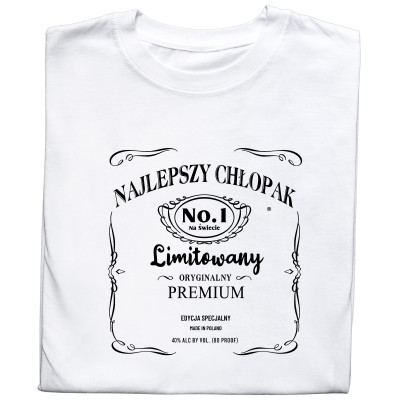 Koszulka z Nadrukiem „Najlepszy Chłopak – Whiskey” – Idealny Prezent dla Chłopaka