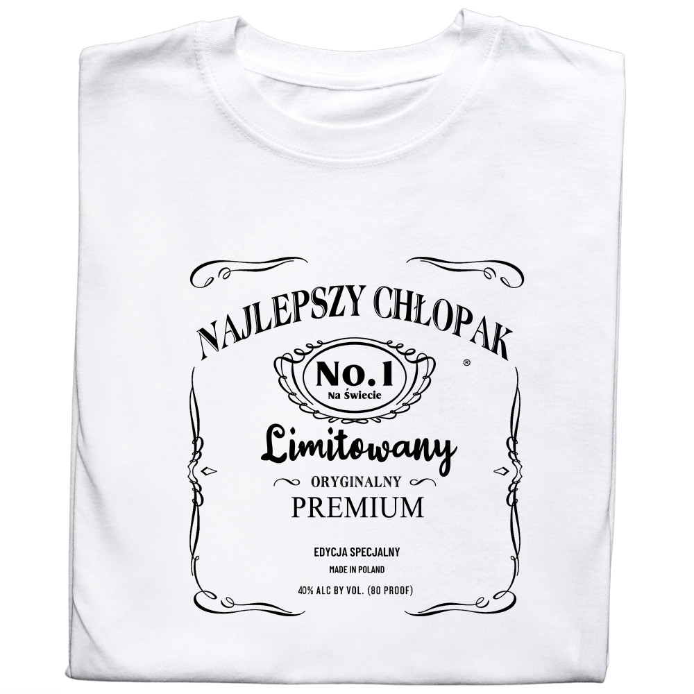 Koszulka z Nadrukiem „Najlepszy Chłopak – Whiskey” – Idealny Prezent dla Chłopaka