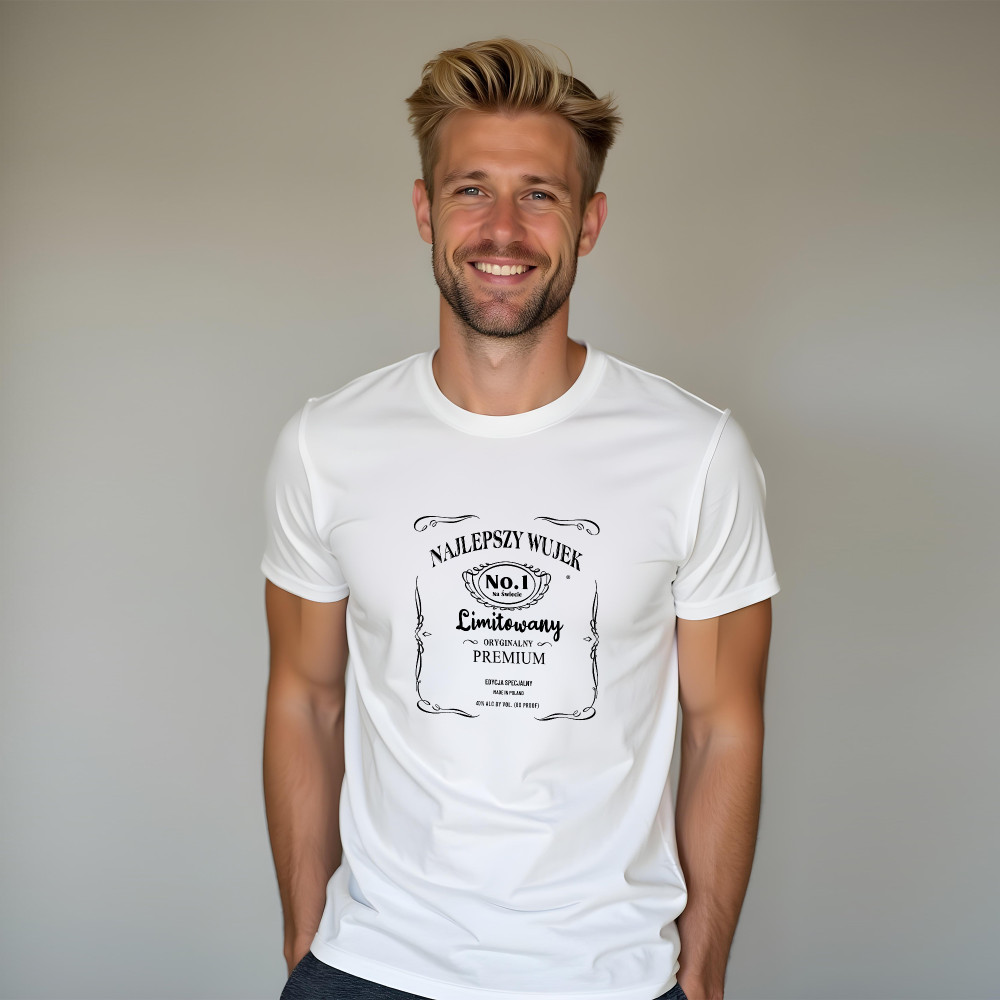 Koszulka z Nadrukiem „Najlepszy Wujek – Whiskey” – Limitowany Prezent dla Wujka