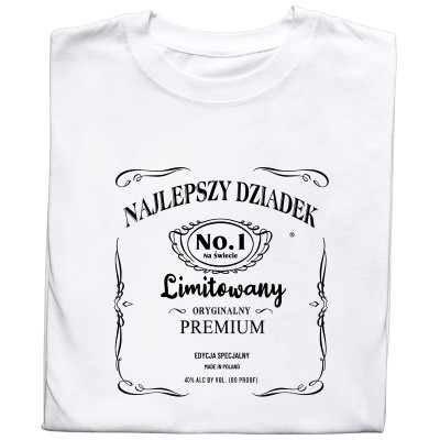 Koszulka z Nadrukiem „Dla Najlepszego Dziadka – Whiskey” – Śmieszny Prezent