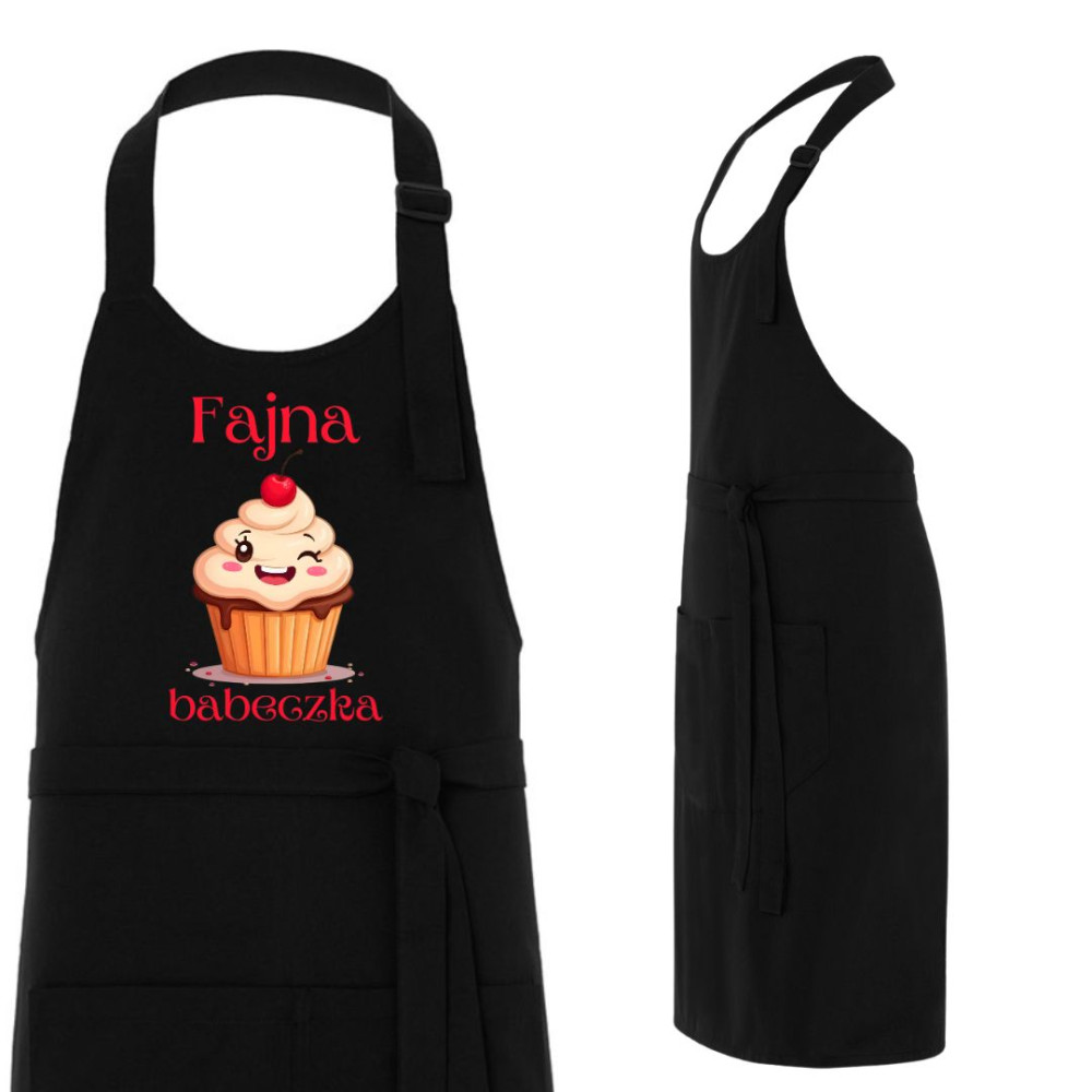 Fartuch kuchenny „FAJNA BABECZKA” – śmieszny fartuch z nadrukiem