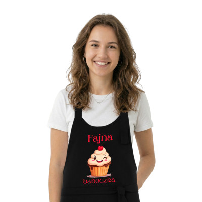 Fartuch kuchenny „FAJNA BABECZKA” – śmieszny fartuch z nadrukiem