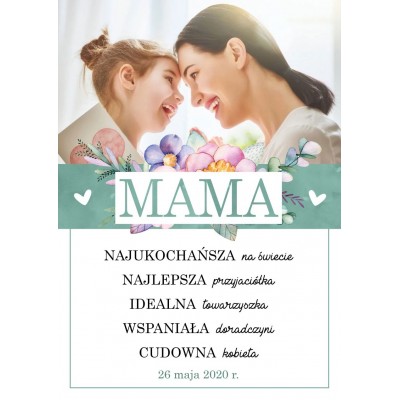 Prezent Dzień Mamy plakat ze zdjęciem + RAMKA A4