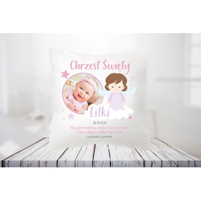 Foto poduszka z Twoim zdjęciem na chrzest, prezent