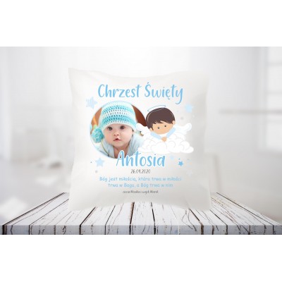 Foto poduszka z Twoim zdjęciem na chrzest, prezent