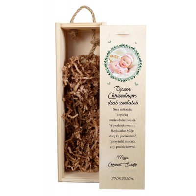 Podziękowanie dla Chrzestnego - skrzynka na wino