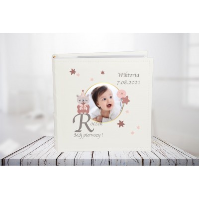 Album ze zdjęciem na urodziny chrzest roczek