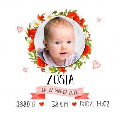 Album metryczka ze zdjęciem + kartka z życzeniami