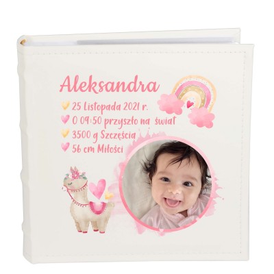 Album z metryczką i zdjęciem dla dziewczynki