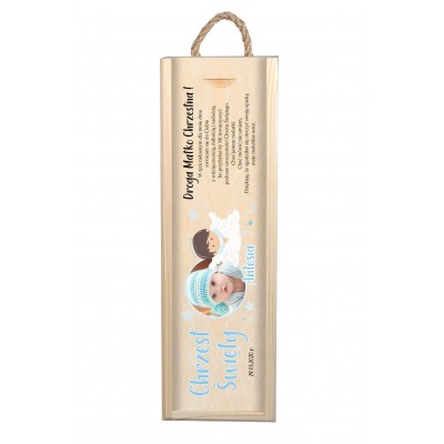 Podziękowanie dla Chrzestnej - skrzynka na wino (od chłopca)