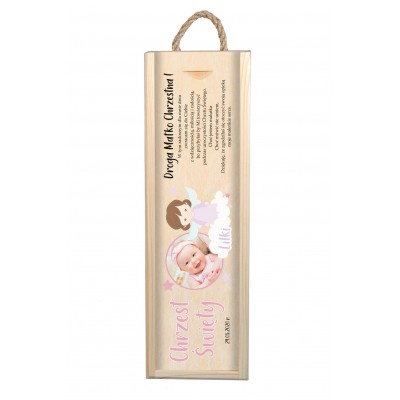 Podziękowanie dla Chrzestnej - skrzynka na wino (od dziewczynki)