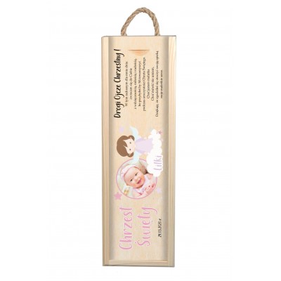 Podziękowanie dla Chrzestnego - skrzynka na wino (od dziewczynki)