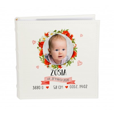 Album metryczka ze zdjęciem + kartka z życzeniami