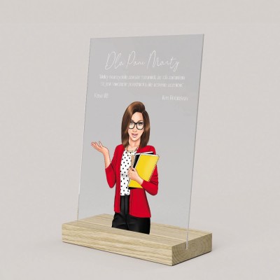Statuetka dla nauczyciela na szkle akrylowym