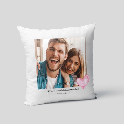 Poduszka ze zdjęciem i napisem