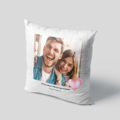 Poduszka ze zdjęciem i napisem