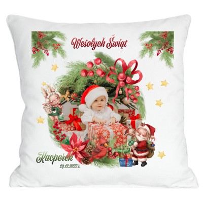 Świąteczna poduszka ze zdjęciem