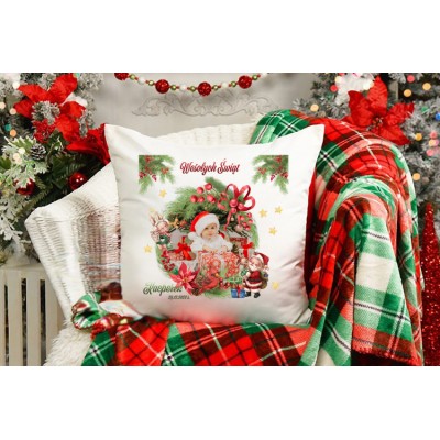 Świąteczna poduszka ze zdjęciem