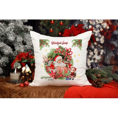 Świąteczna poduszka ze zdjęciem