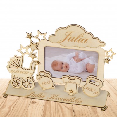 Ramka 3D Metryczka na Chrzest