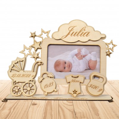 Ramka 3D Metryczka na Chrzest