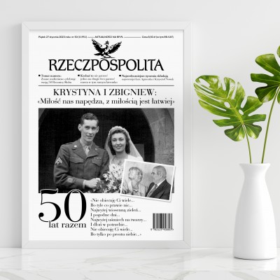 Personalizowany plakat „Rzeczpospolita” – Okładka na każdą rocznicę ślubu