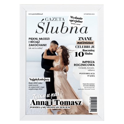 Twoja Miłość na Okładce – Personalizowany Plakat na Ślub i Rocznicę