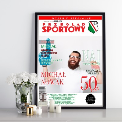 Personalizowany plakat „Przegląd Sportowy” – Okładka gazety na urodziny