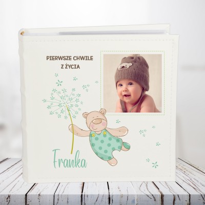 Album ze zdjęciem na urodziny, roczek, chrzest - metryczka