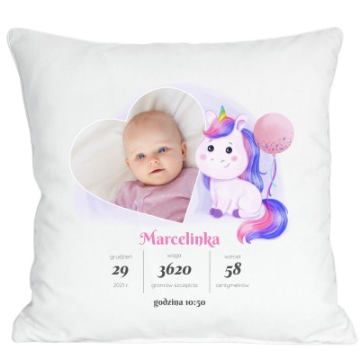 Foto poduszka ze zdjęciem maluszka