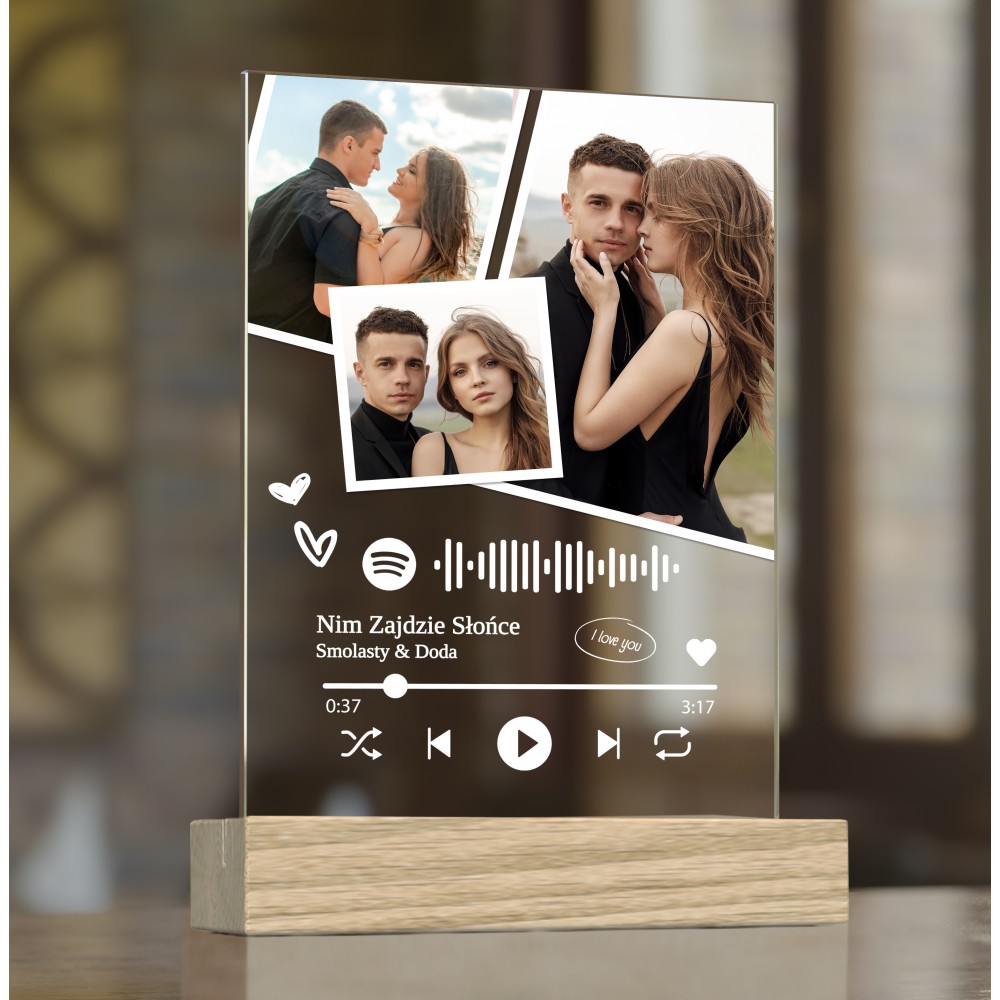 Zdjęcia na Szkle Akrylowym z indywidualnym kodem Spotify