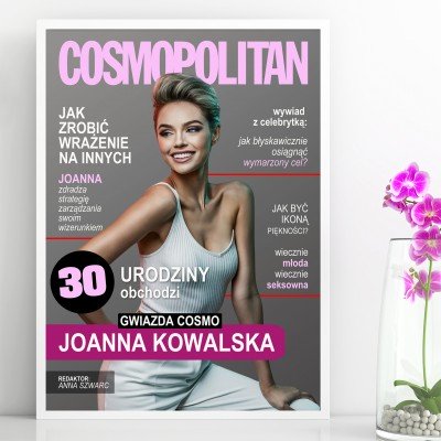 Personalizowana okładka Cosmopolitan w ramce