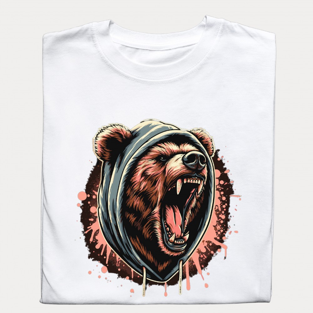 Koszulka z groźnym niedźwiedziem – dla miłośników przyrody