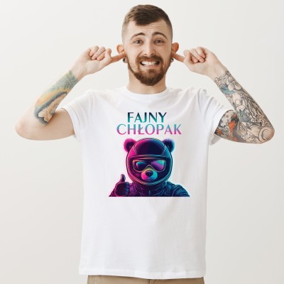 Koszulka "Fajny Chłopak" - Miś w Kasku
