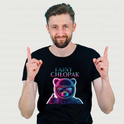 Koszulka "Fajny Chłopak" - Miś w Kasku
