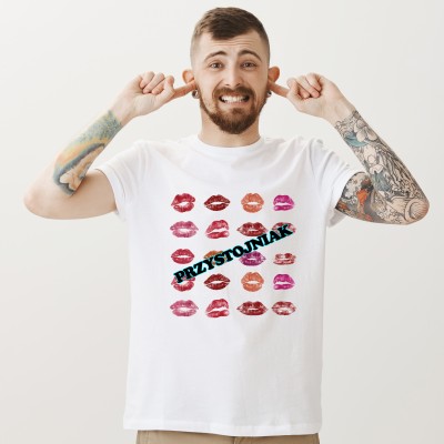 Koszulka "Przystojniak" z całusami | Śmieszna i oryginalna