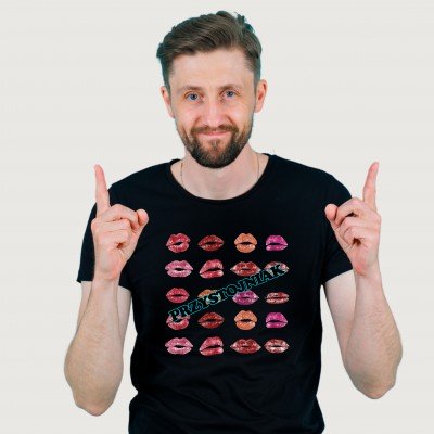 Koszulka "Przystojniak" z całusami | Śmieszna i oryginalna