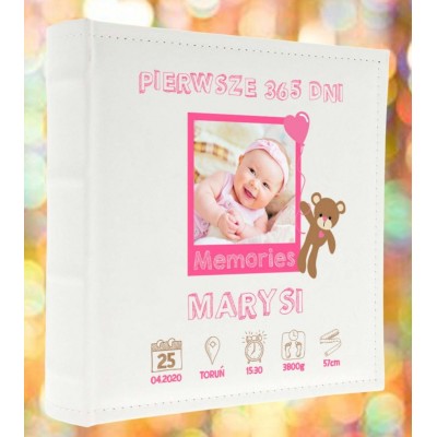 Album metryczka ze zdjęciem prezent chrzest roczek