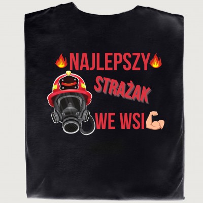 Strażacka koszula z napisem: Najlepszy Strażak We Wsi – dla żartownisia