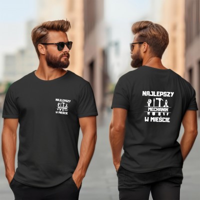 Koszulka z nadrukiem 'Najlepszy mechanik w mieście'