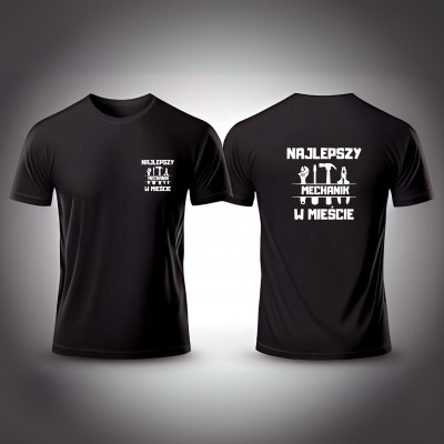 Koszulka z nadrukiem 'Najlepszy mechanik w mieście'