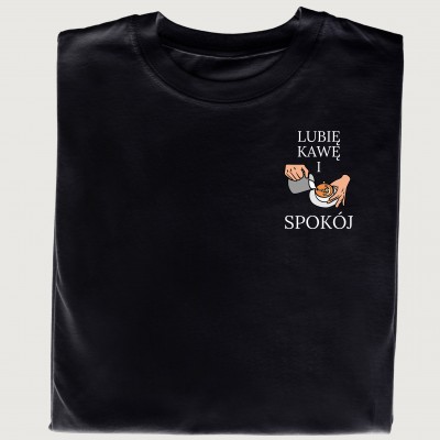 Koszulka z nadrukiem LUBIĘ KAWĘ I SPOKÓJ